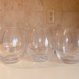 Pier 1 crackled stemless wine glass. Set of 6. Barely used. Excellent condition